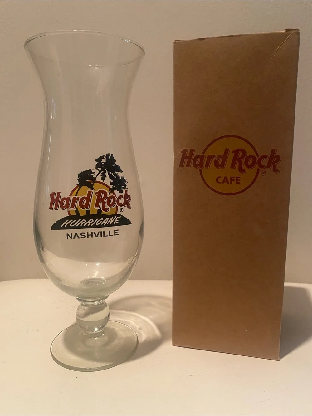 Hard Rock Cafe Clear Hurricane Glass - Nashville